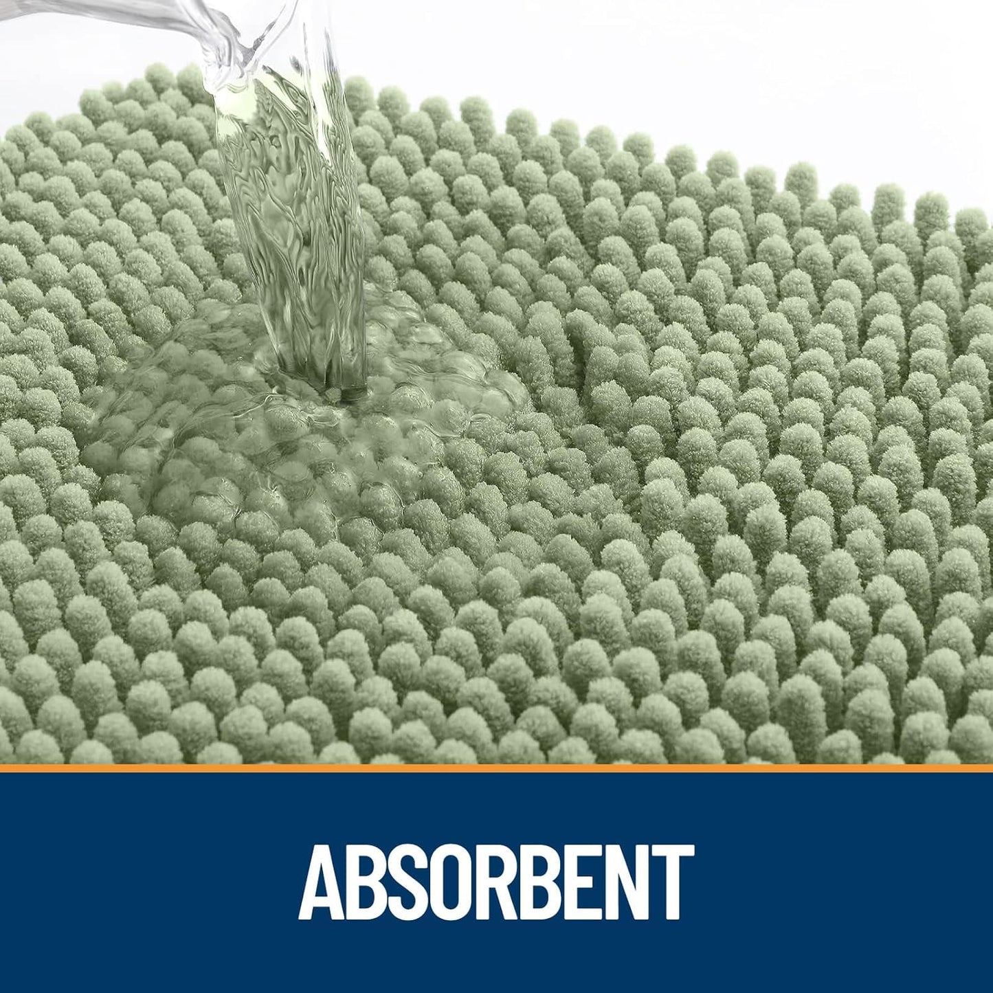 OLANLY Dog Door Mat for Muddy Paws 59x35, Absorbs Moisture and Dirt, Absorbent Non-Slip Washable Doormat, Quick Dry Chenille Mud Mat for Dogs, Entry Indoor Entryway Carpet for Inside Floor, Sage Green