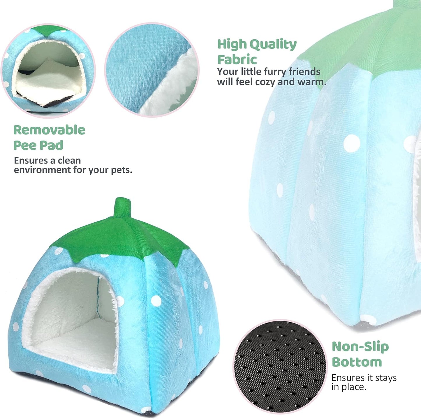 Guinea Pig Hideout Bed Rabbit House Cave Accessories Cozy Hide-Out for Bunny Hedgehog Ferret Chinchilla&Other Small Animals