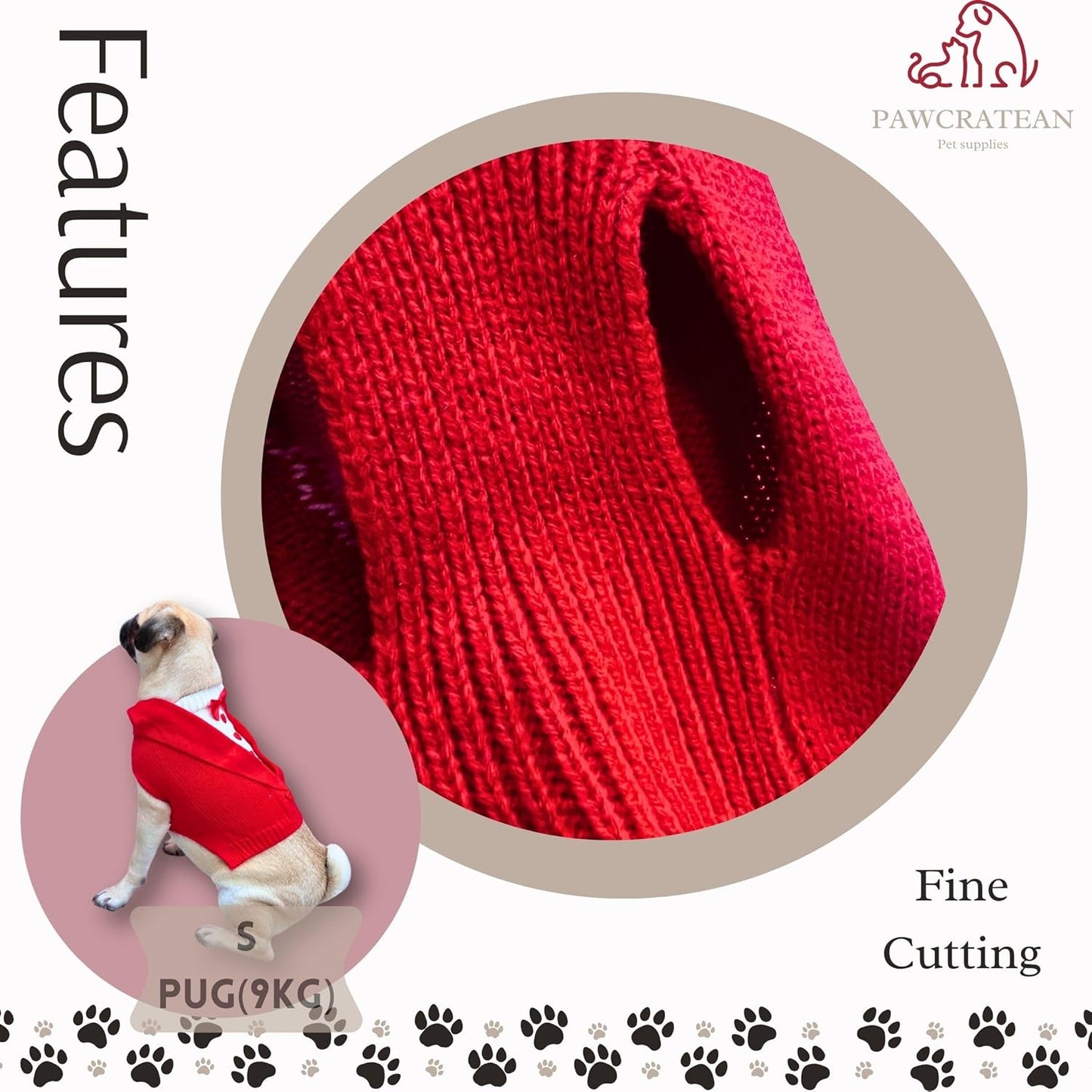 Cute Sweater for Dogs and Cats Soft Flannel Pet Outfit Warm and Cozy Animal Hoodie Small to Large Pet Clothes for Halloween Parties and Everyday Wear (Medium, Red Bowtie)