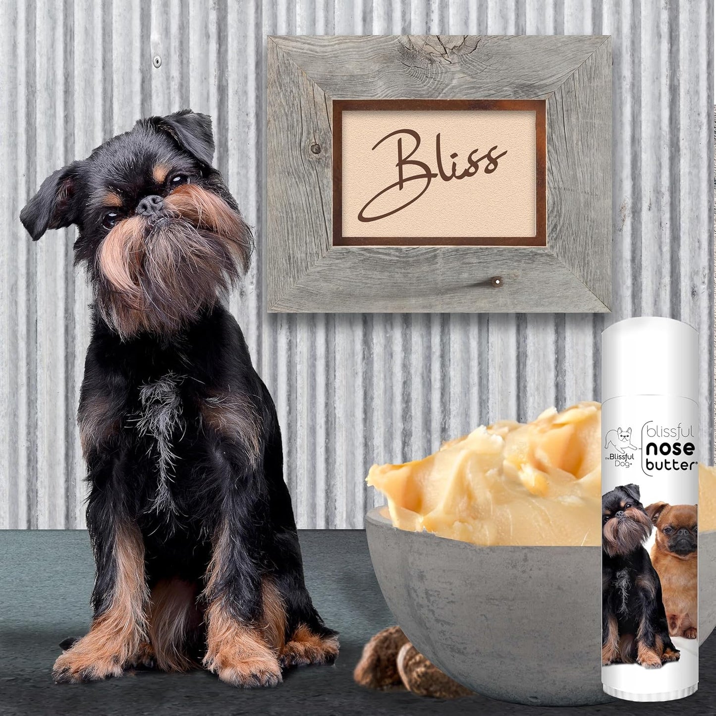 The Blissful Dog Brussels Griffon Nose Butter for Dry, Cracked Skin, Lick-Safe Dog Nose Balm with Moisturizing Shea Butter, Almond, Olive, and Essential Oils, Pet Supplies, Uncented, 0.50 oz.