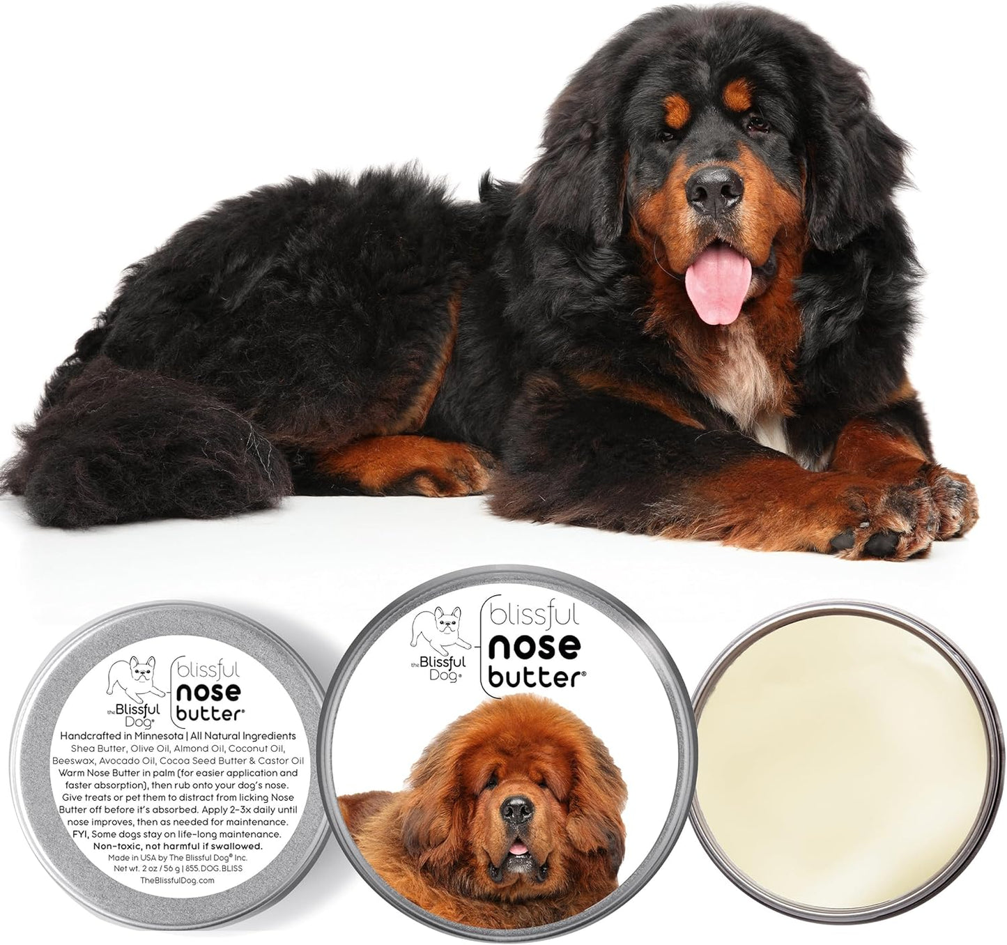 The Blissful Dog Tibetan Mastiff Unscented Nose Butter, 16oz