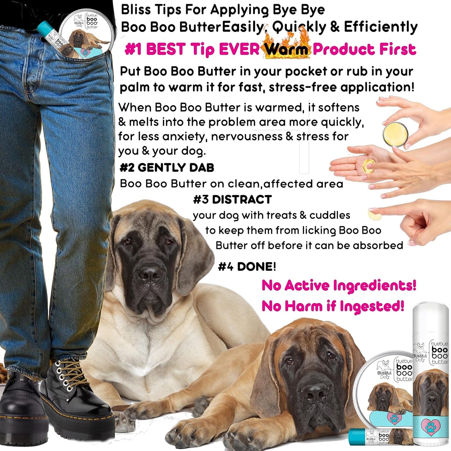 The Blissful Dog .50 oz Tube Mastiff Booboo Butter