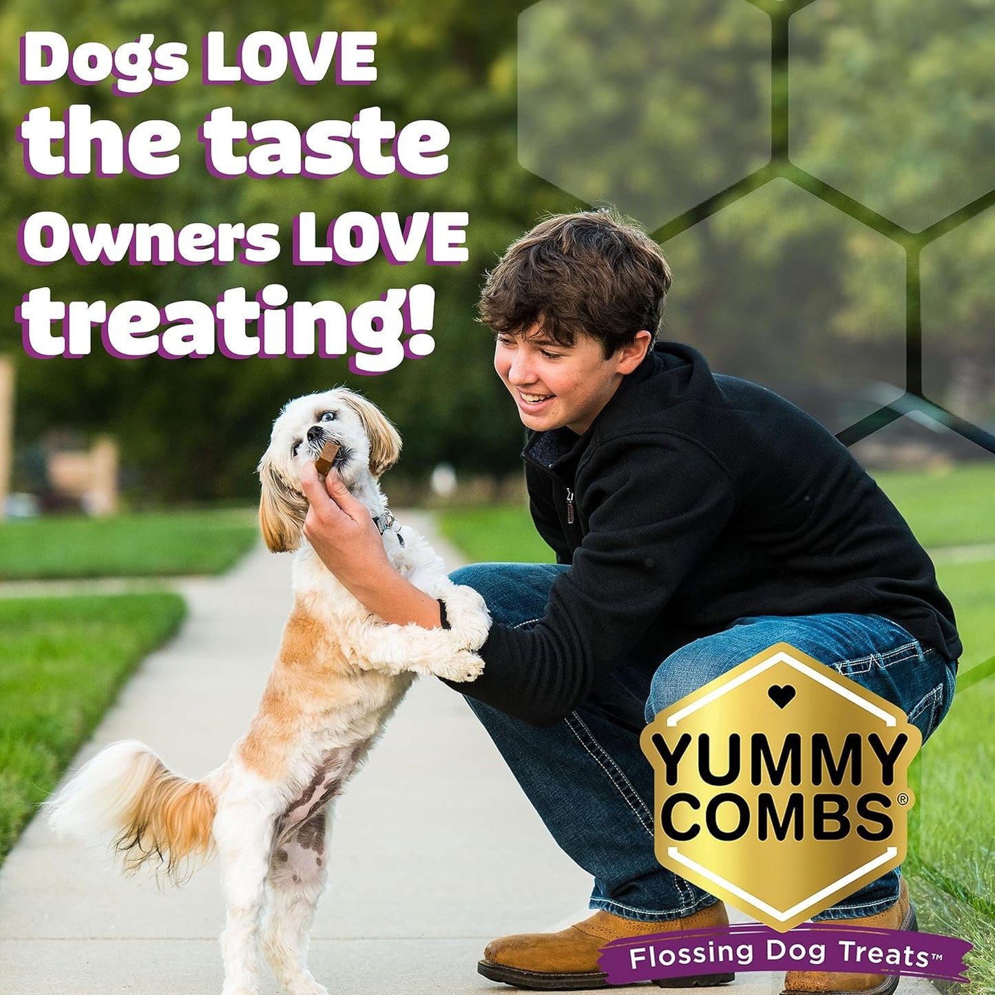 Dog Dental Treats – Vet VOHC Approved – Delicious Chicken Protein – Removes Tartar with Cleaning Comb Shape – Dental Dog Treats for Medium Dogs (24oz, 30 Count)