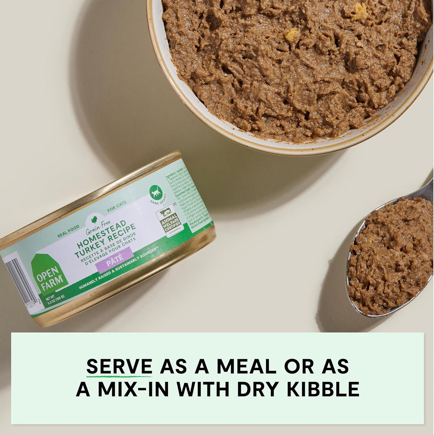 Open Farm Canned Cat Food, Paté for Complete & Balanced Nutrition, Grain-Free and Legume-Free Wet Cat Food, Homestead Turkey Recipe, 2.8oz Cans (Case of 18)