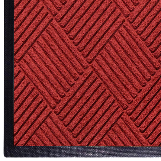 M+A Matting WaterHog Diamond | Commercial-Grade Entrance Mat with Rubber Border – Indoor/Outdoor, Quick Drying, Stain Resistant Door Mat (Solid Red, 4' x 6')