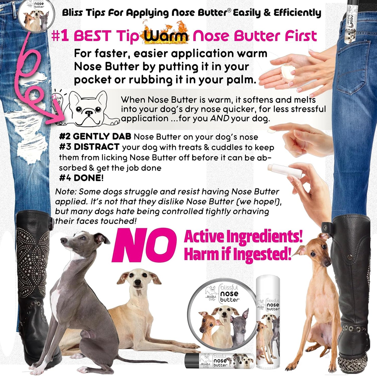 The Blissful Dog Italian Greyhound Unscented Nose Butter - Dog Nose Butter, 2 Ounce