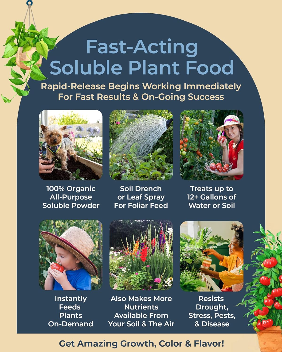 Organic Plant Magic - Truly Organic™ Easy to Use Soluble Plant Food Shaker: All-Purpose Fertilizer Concentrate for All Flower Vegetable Herb Fruit Tree Indoor Garden & House Plants [Two 3 oz Shaker]