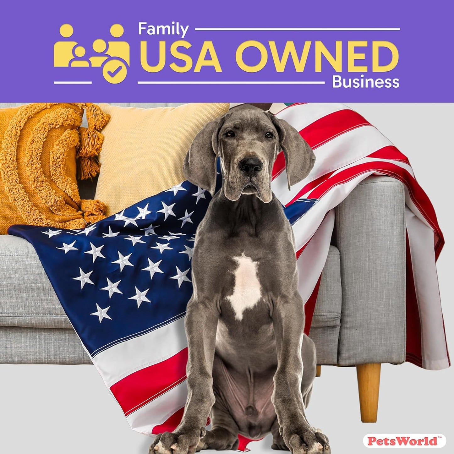 PETSWORLD Giant Dog Potty Pads, Odor-Eliminating, 36" x 36", Ultra Absorbent 5-Layer Leak-Proof Training Pads for Dogs & Cats (36x36, 50 Count)