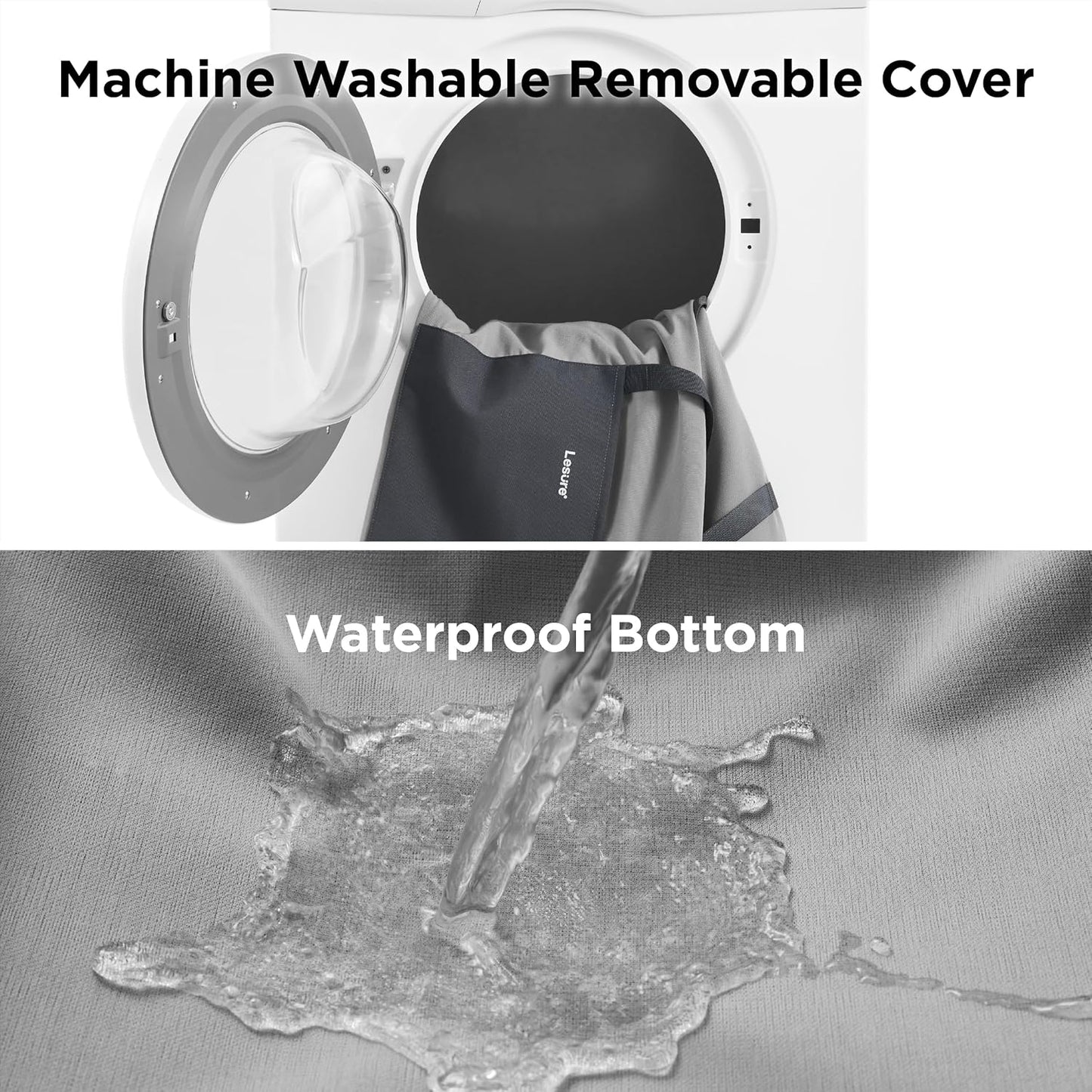 Lesure Small Dog Car Seat for Small Dogs - Soft Dog Booster Seat for Car with Storage Pocket and Clip-On Safety Leash and Thickened Memory Foam Filling, Pet Carseat Travel Carrier Bed, Grey