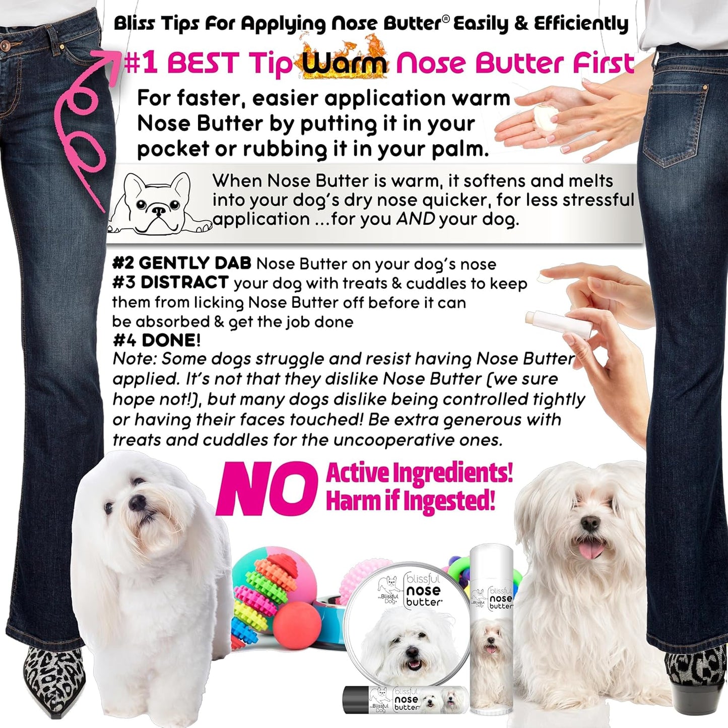 The Blissful Dog Coton De Tulear Unscented Nose Butter, 2-Ounce