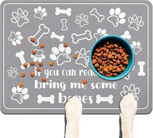 Pet Feeding Mat for Floors Waterproof Dog Mat for Food and Water Absorbent Quick Dry Non Slip mat for Cat Bowls