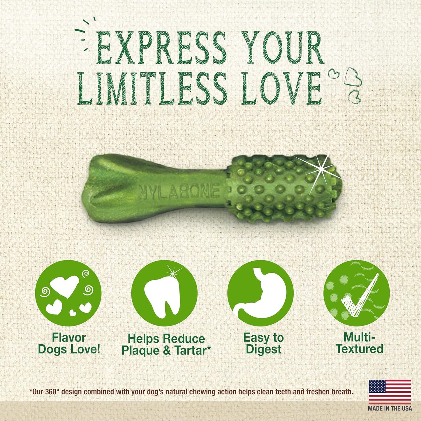 Nylabone Nutri Dent Dog Dental Chews - Natural Dog Teeth Cleaning & Breath Freshener - Dental Treats for Dogs - Fresh Breath Flavor, Mini (160 Count)