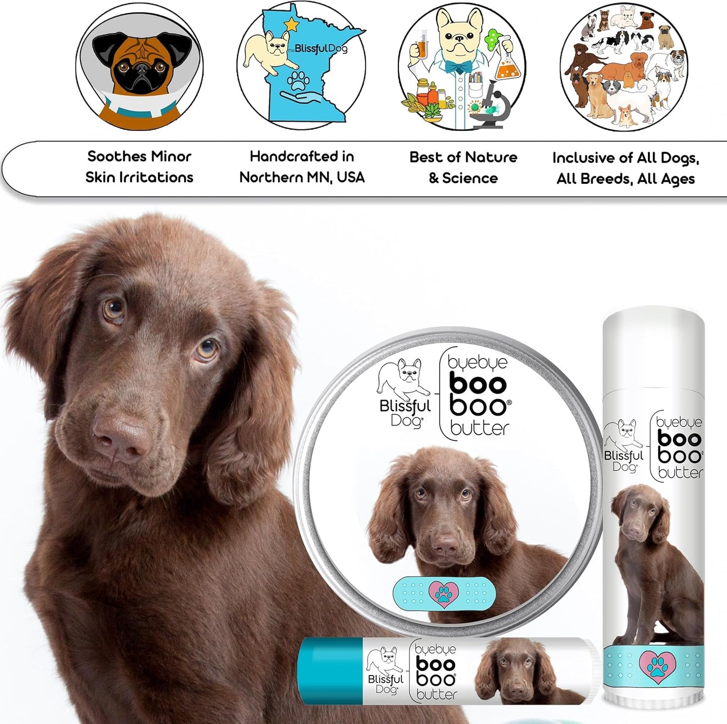 The Blissful Dog Flat-Coat Retriever Boo Boo Butter, 0.50-Ounce
