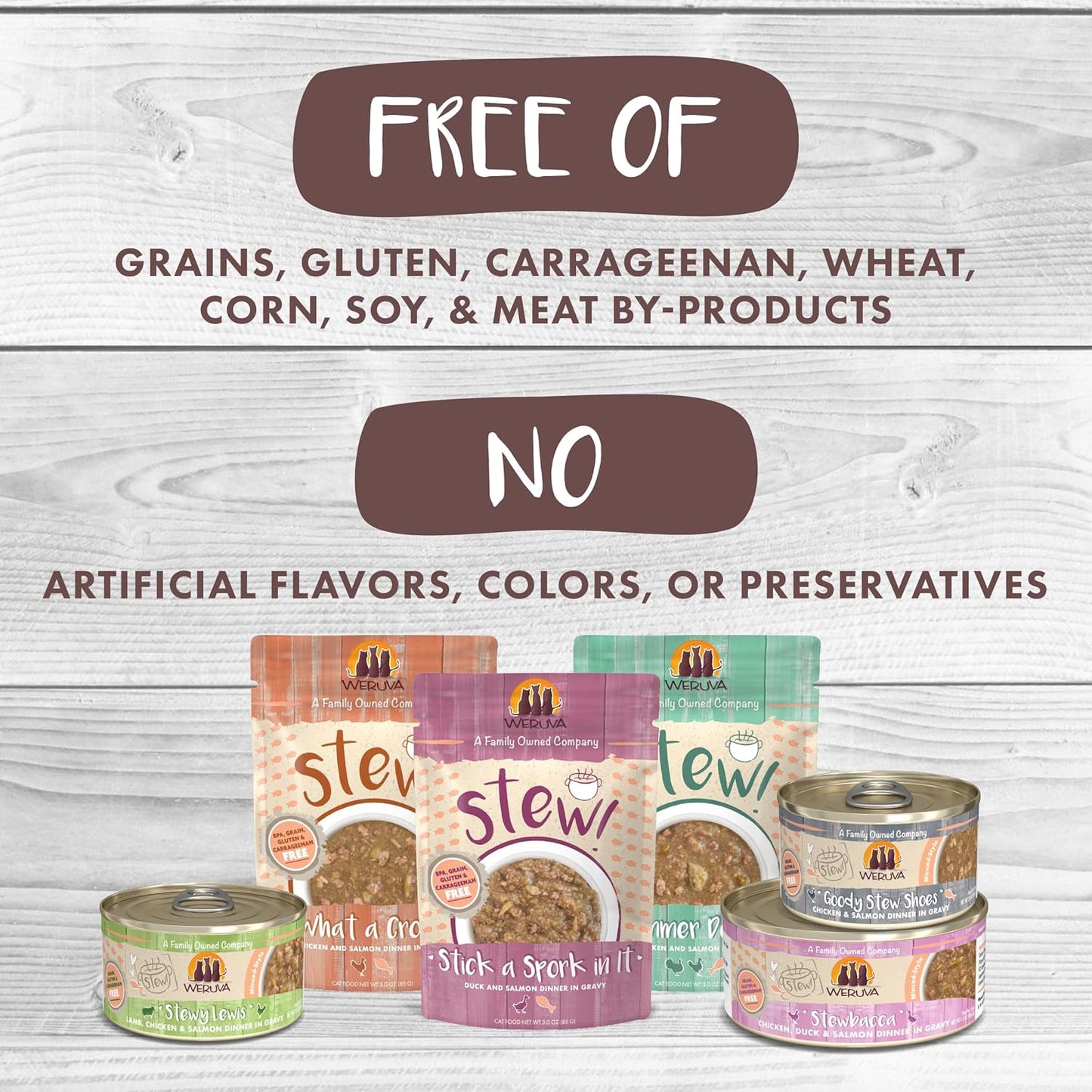 Weruva Classic Cat Stews!, Stewbacca with Chicken, Duck & Salmon in Gravy, 2.8oz Can (Pack of 12)