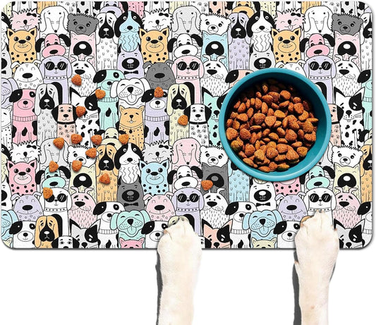 Pet Feeding Mat for Floors Waterproof Dog Mat for Food and Water Absorbent Quick Dry Non Slip mat for Cat Bowls