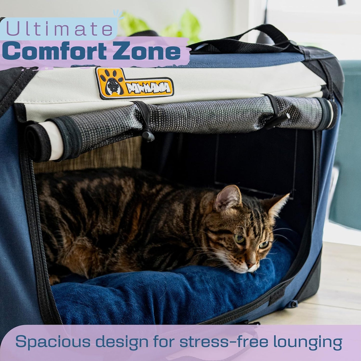 Extra Large Dog Cat Puppy Carrier 24"x16"x16" Foldable Soft Sided Travel Crate Portable Pet Kennel With Cushion Reduces Anxiety Saves Space Easy Vet Visits Secure Triple Entry Mesh Lightweight Durable