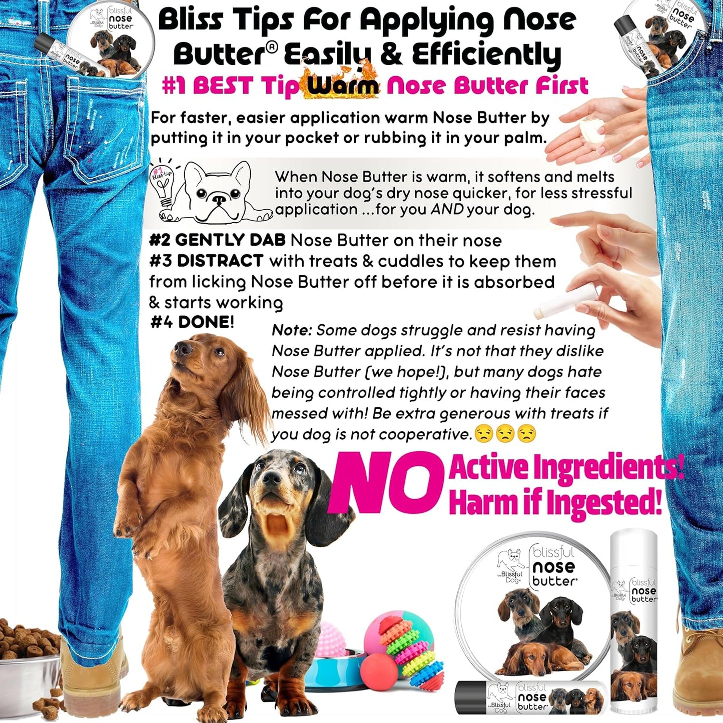 The Blissful Dog Dachshund Unscented Nose Butter, 16oz