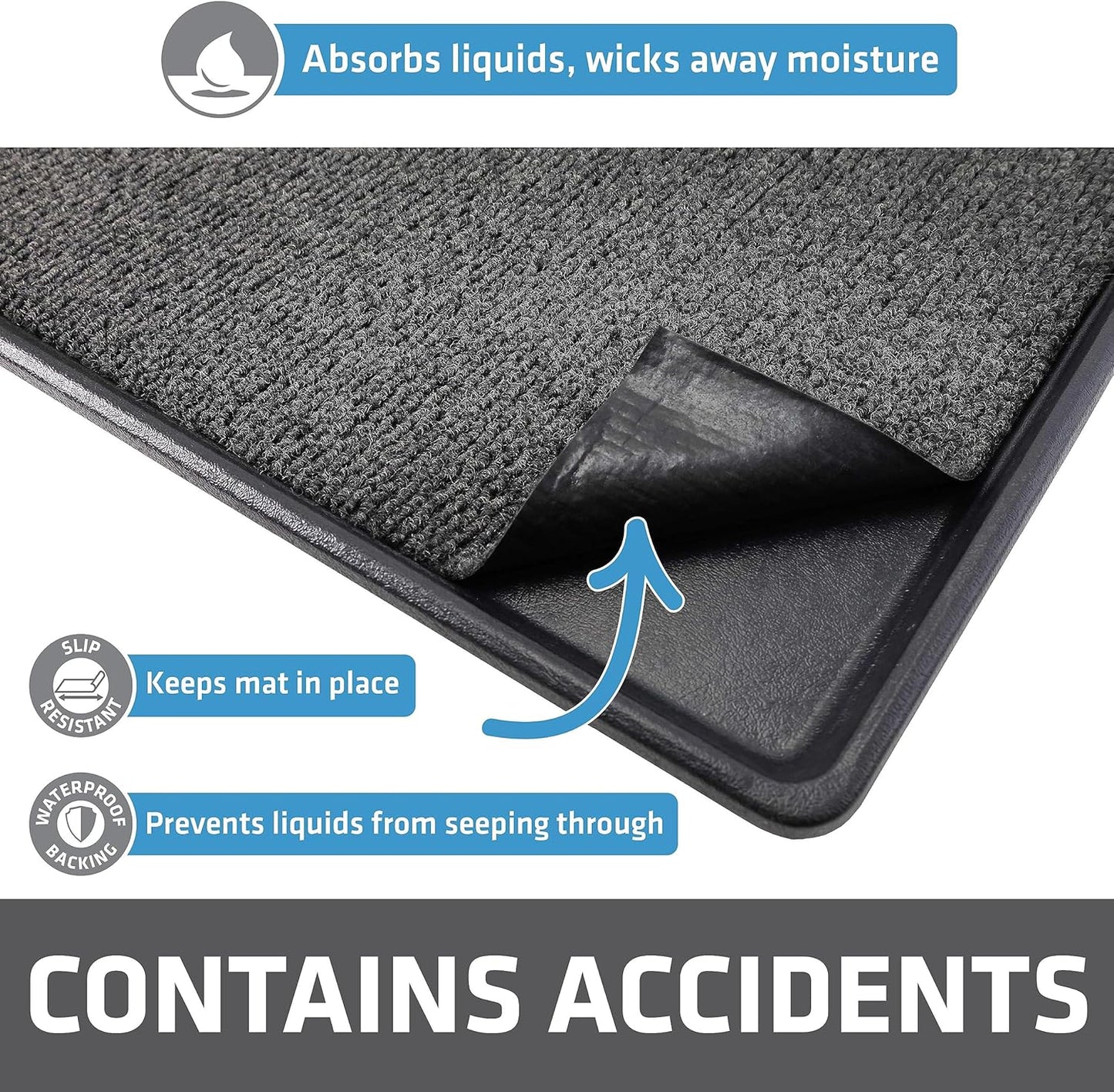 Drymate Premium Dog Crate Mat Liner, Absorbent, Waterproof, Non-Slip, Washable Puppy Pee Pad for Kennel Training - Use Under Pet Cage to Protect Floors, Cut to Fit Design (USA Made) (Dgrey)(30”x45”)