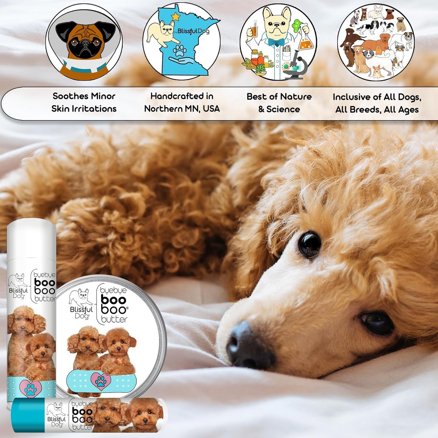 The Blissful Dog .15 oz Tube Poodle Booboo Butter