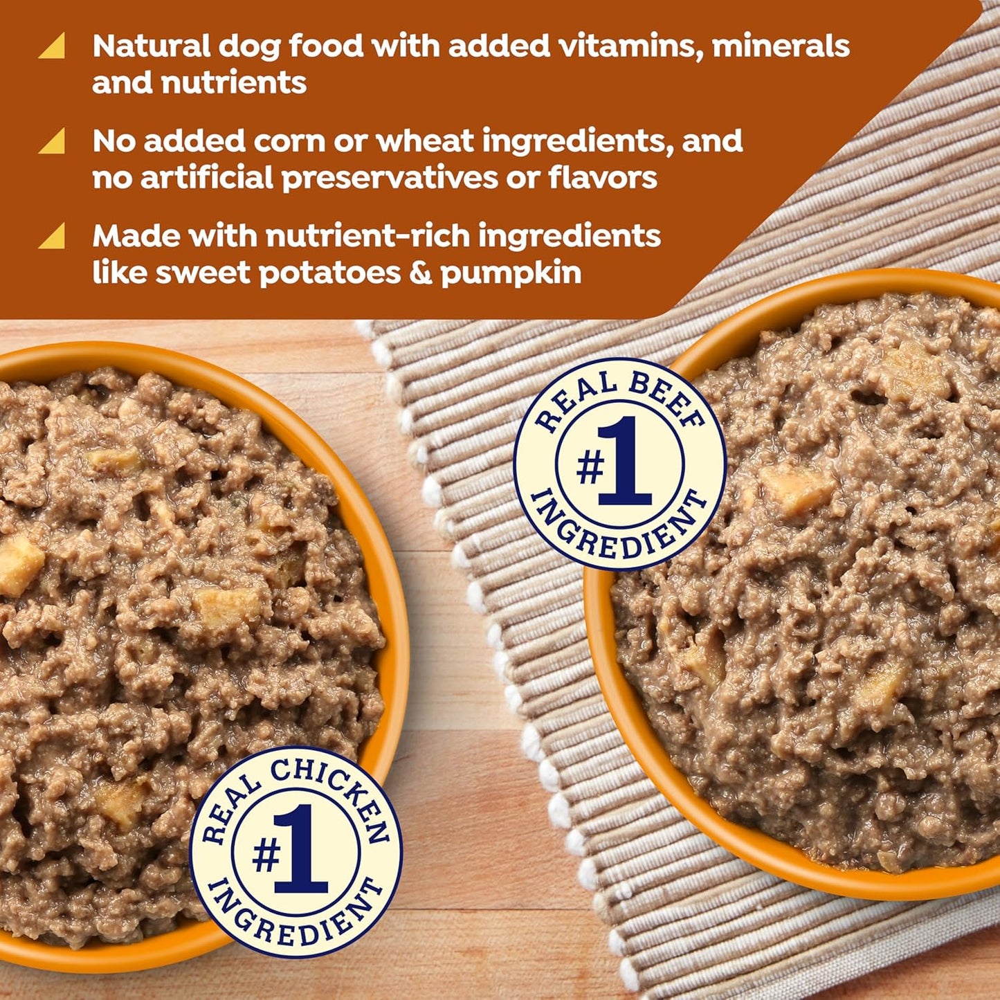 Nature's Recipe Grain Free Chicken and Beef Recipes Variety Pack Wet Dog Food, 13oz. Cans