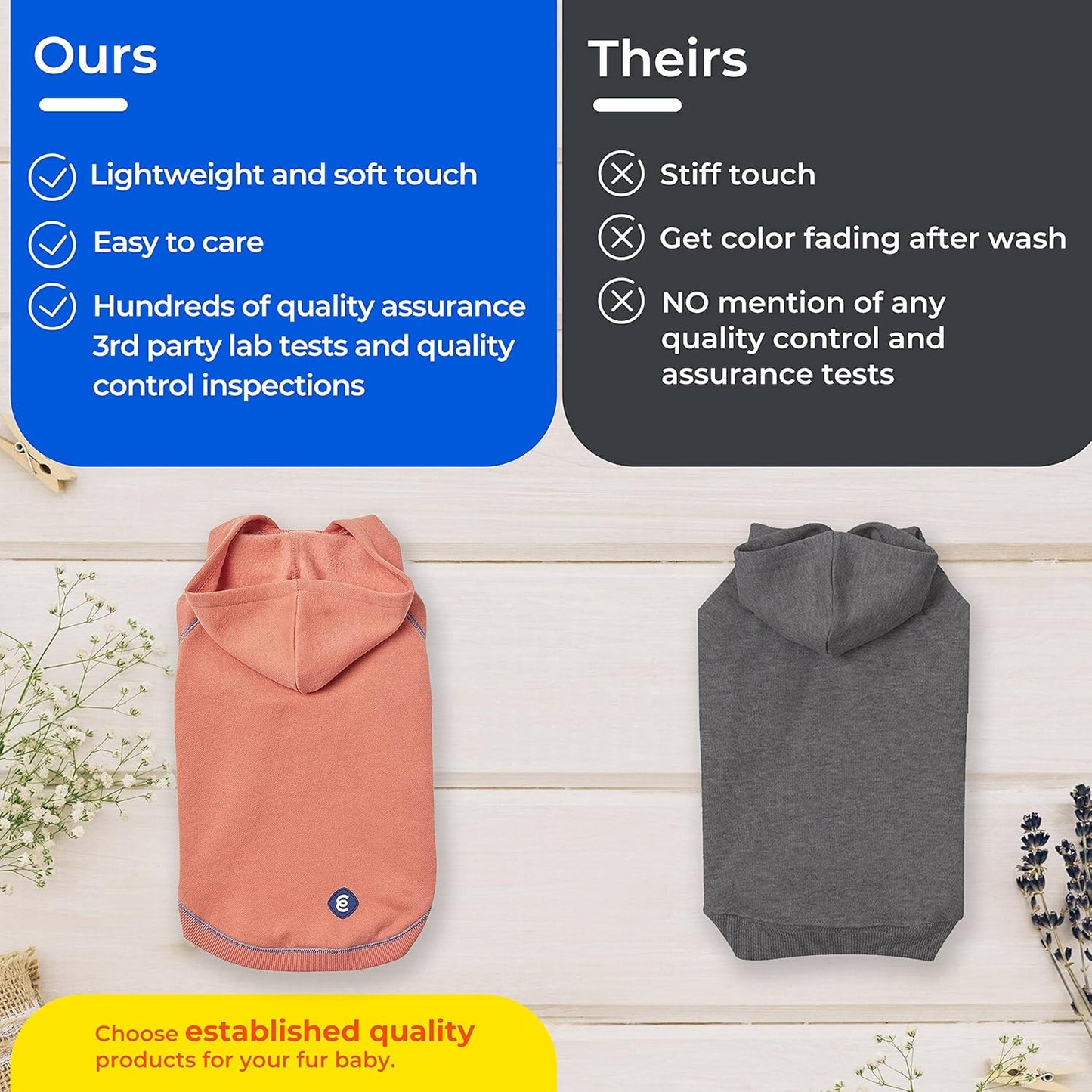 Blueberry Pet Essentials Soft & Comfy Better Basic Cotton Blend Dog Hoodie Sweatshirt in Midnight Blue, Back Length 16", Pack of 1 Jacket for Dogs