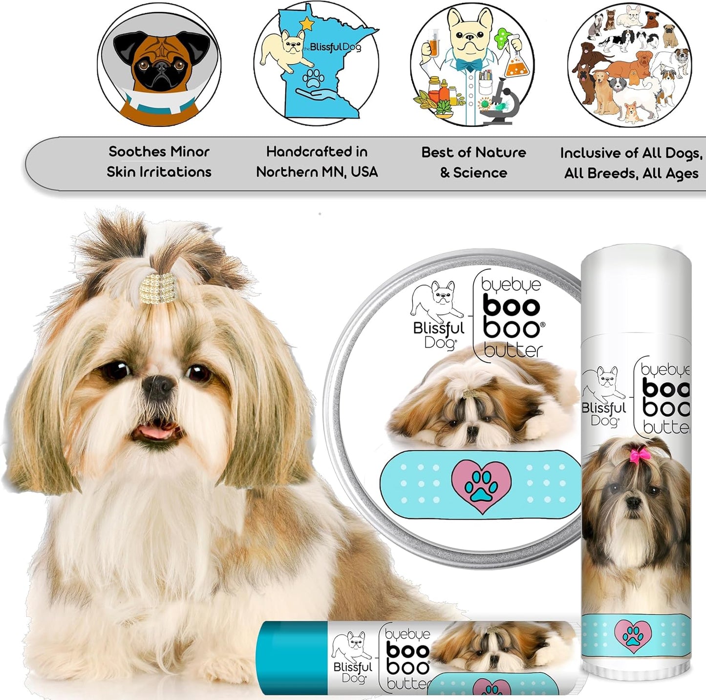 The Blissful Dog Shih Tzu Boo Boo Butter, 16 oz