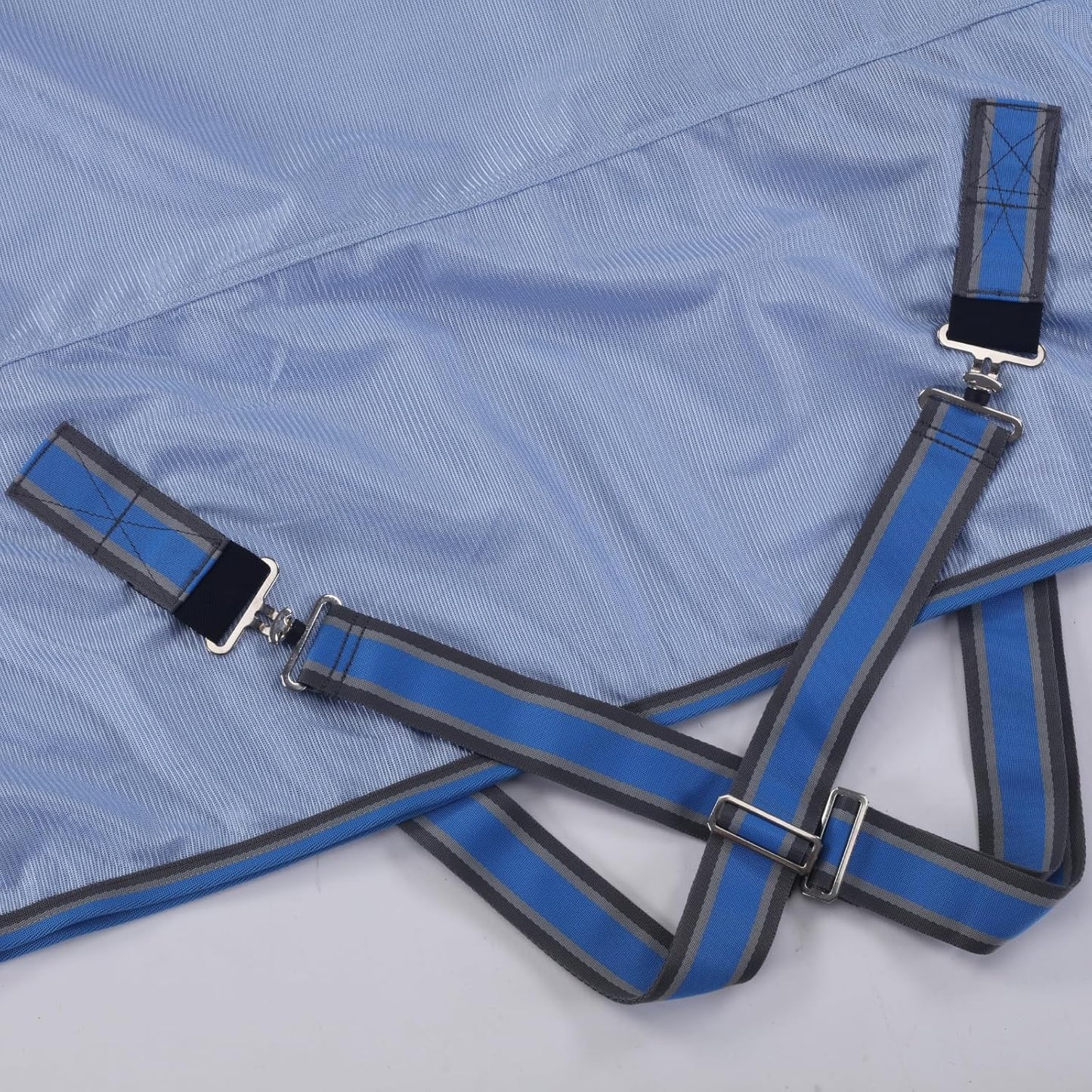 Horse Fly Sheet, Standard Neck Comfy Mesh Fly Sheet for Horses, Equine Summer Sheets UV-Protective Lightblue 63