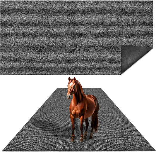 LILXIU 4x6 Ft Horse Stall Mat 6mm Thick Stable Mat for Horses Durable Tear Resistant Polyester with TPE Rubber Backing Moisture Absorbent Easy to Clean for Stables Barns Kennels Garages